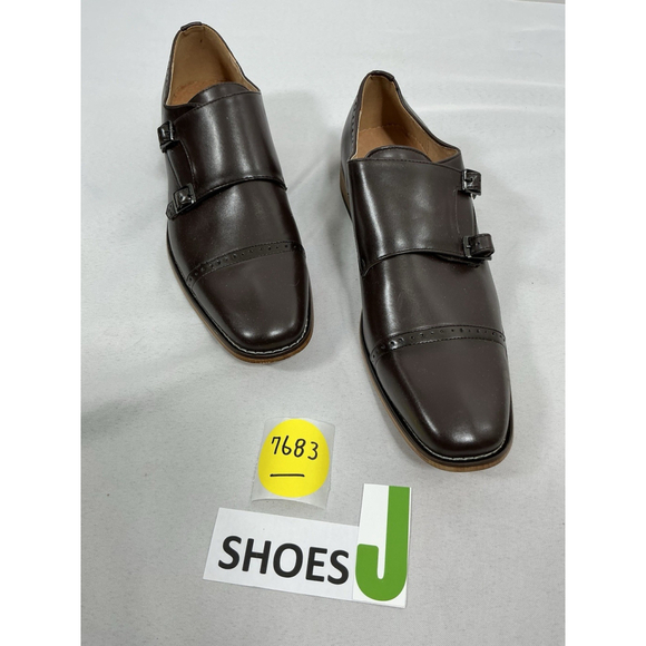 Mens New Amali Baker Slip On Dre’s Loafer 11 Brown Double Monk Strap Cap Toe